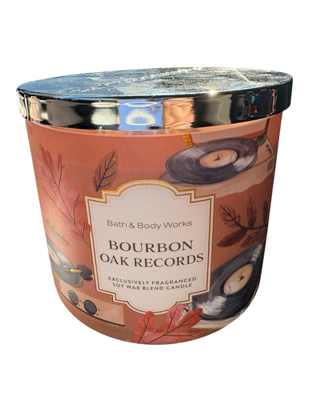 Bath & Body Works Bourbon Oak Records Scented Candle 3 wick